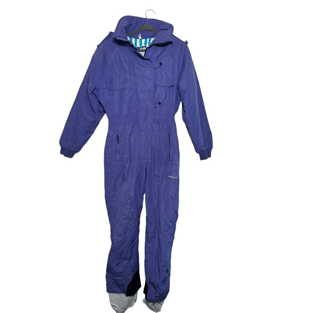 Vintage Women's Powderhorn Mountaineering Blue Snow Jumpsuit Size 8